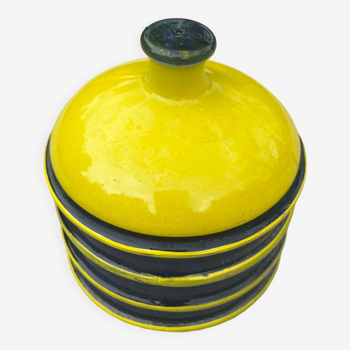 Yellow and navy jar
