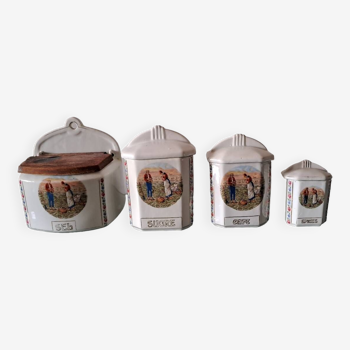 4 pots en porcelaine thème l'Angelus