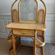 Bamboo and rattan vanity / dressing table with drawer and mirror, 1970s mid-century modern
