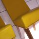 Pair of yellow chairs skaï yellow 60s