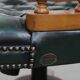 Elegant green English chesterfield office chair made of cowhide leather