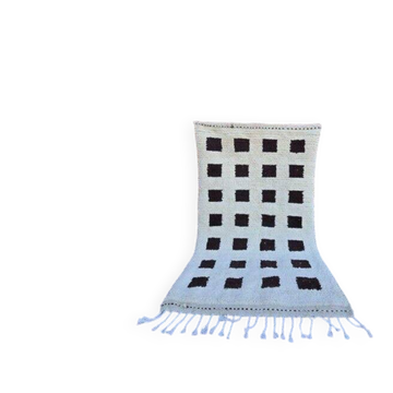 Square hand-woven pure wool rug, size 150 x 250 cm