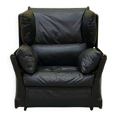 Fauteuil "Viola D'amore" de Cassina par Piero de Martini (années 1970) – Cuir noir