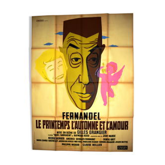 Affiche originale cinéma "Le Printemps,l'Automne et l'Amour" 1955 Fernandel