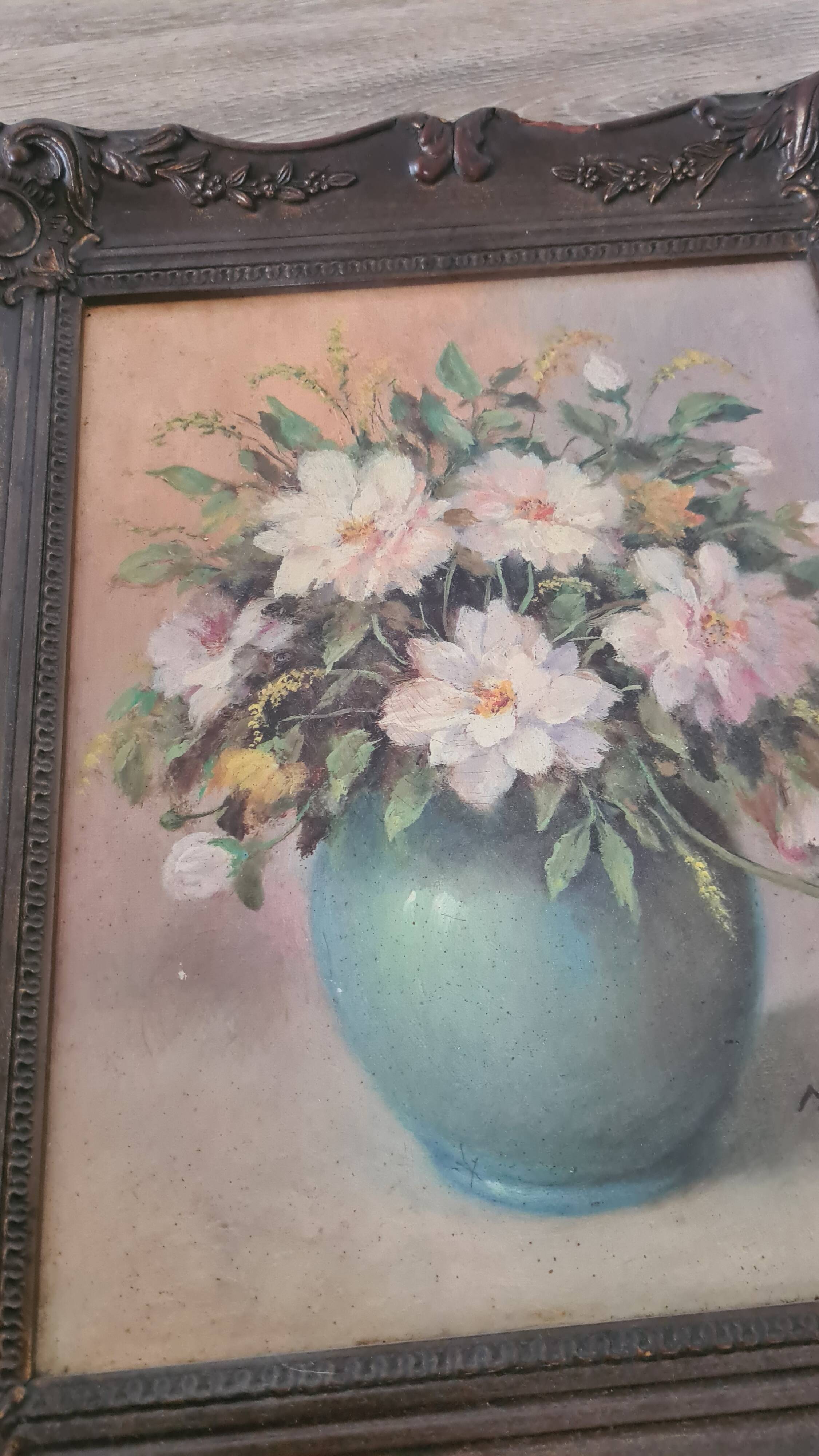 Old painting / oil painting / flowers