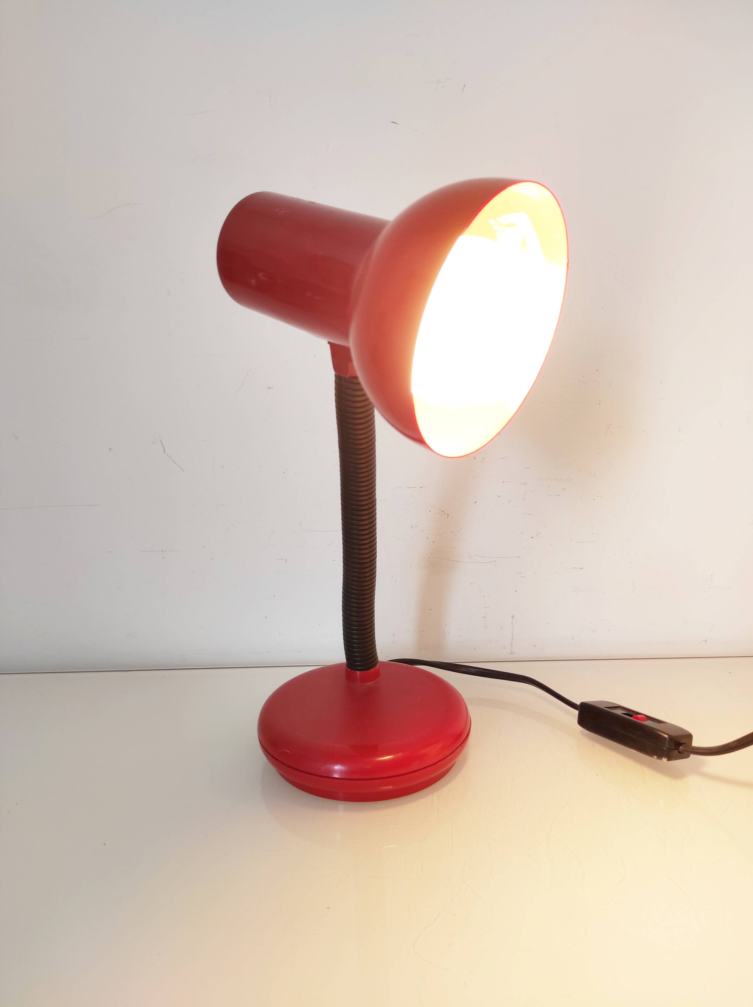 Red vintage lamp, 30.5 cm high