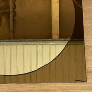 Mirror 1970 in glass smoked modernist square shape