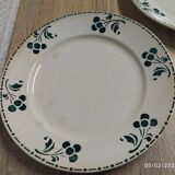 1900 1905 set of 7 earthenware plates Badonviller France Cherry model