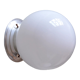 Wall lamp or ceiling lamp old globe in opaline glass white aluminum base 1950 1960 vintage