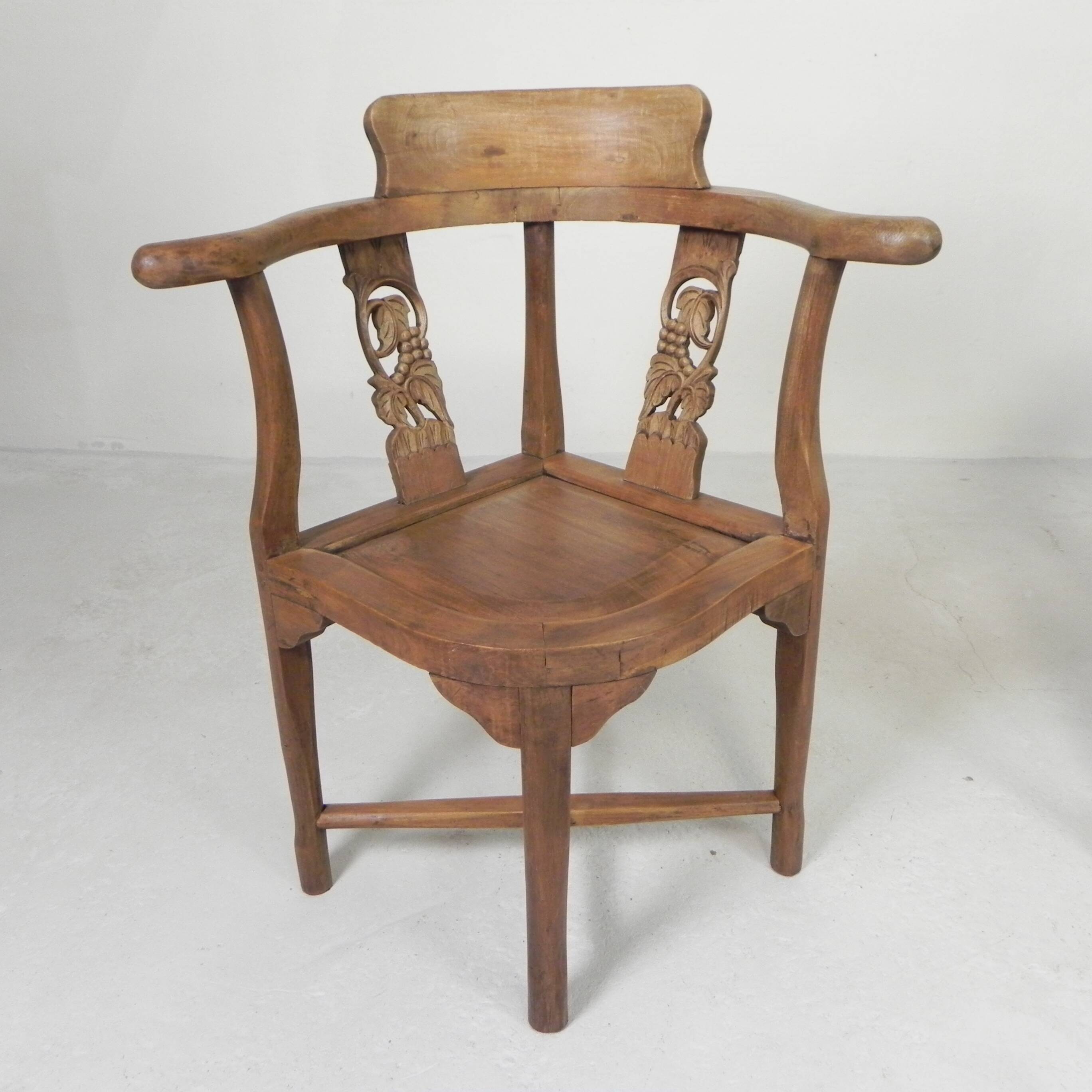 Set of 2 teak corner chairs, 1980s
