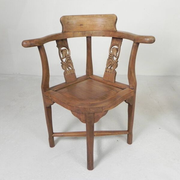 Ensemble de 2 chaises d'angle en teck, années 1980
