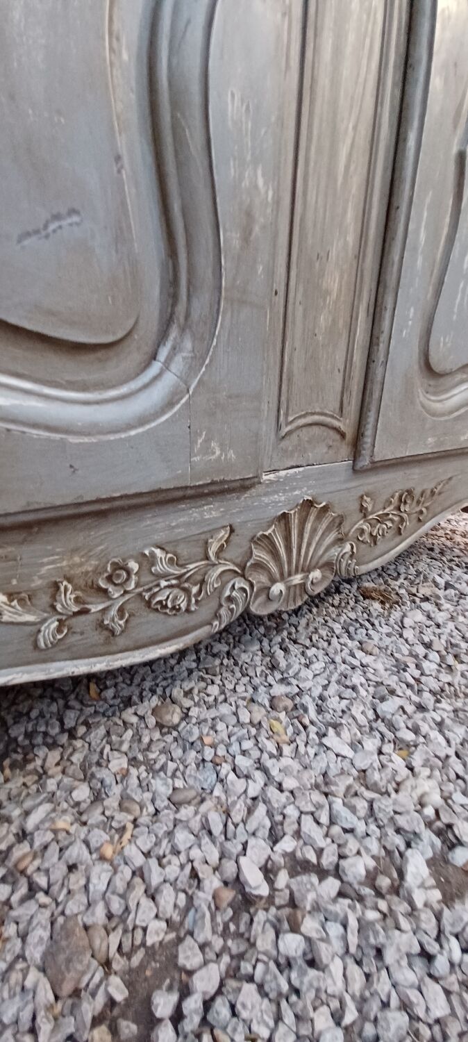 Old cabinet 18th century painted patinated