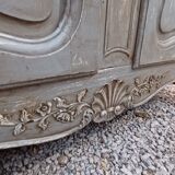 Old cabinet 18th century painted patinated