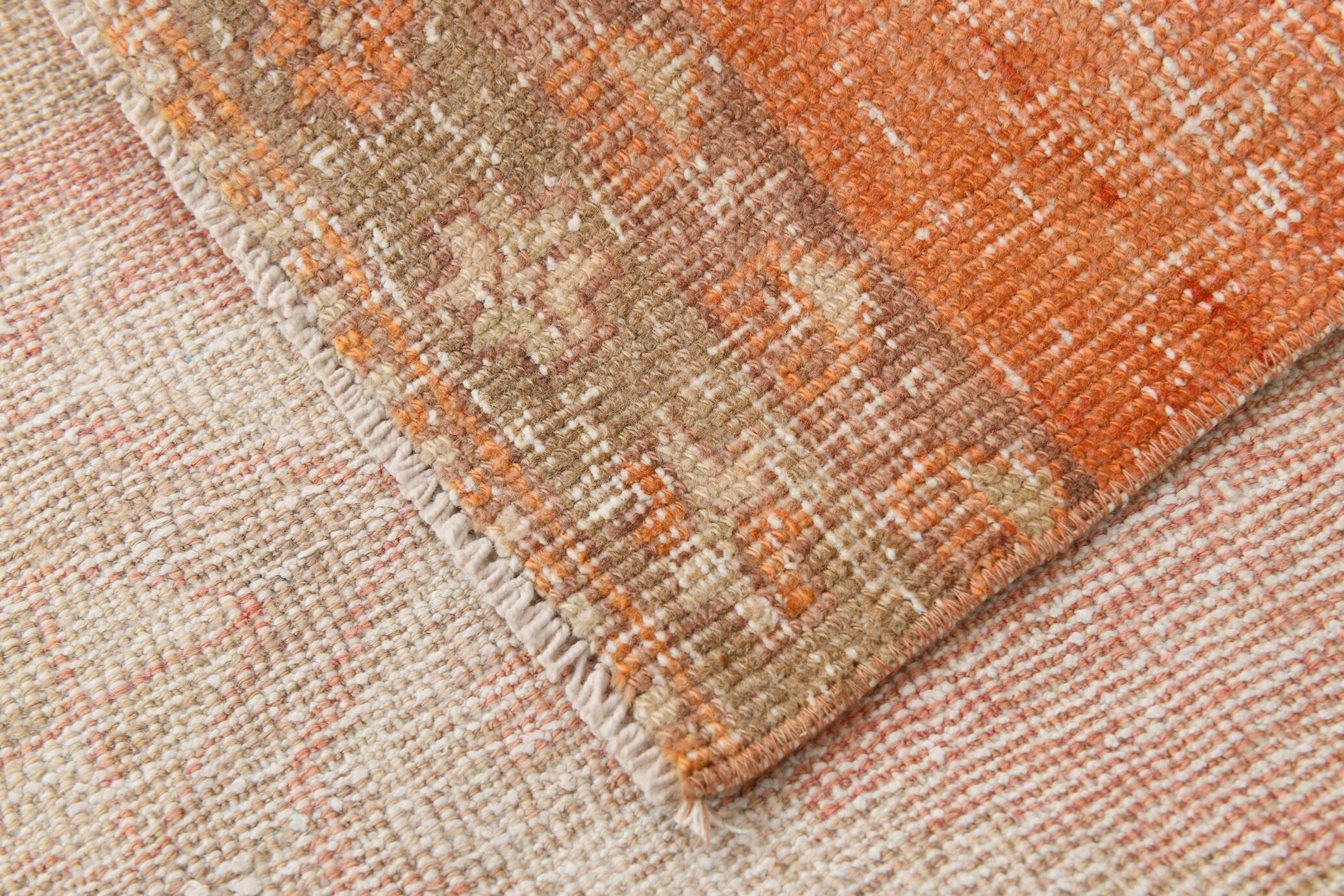 3x12 Pumpink Orange Classic Vintage Runner Rug, 90x353Cm SK 20811