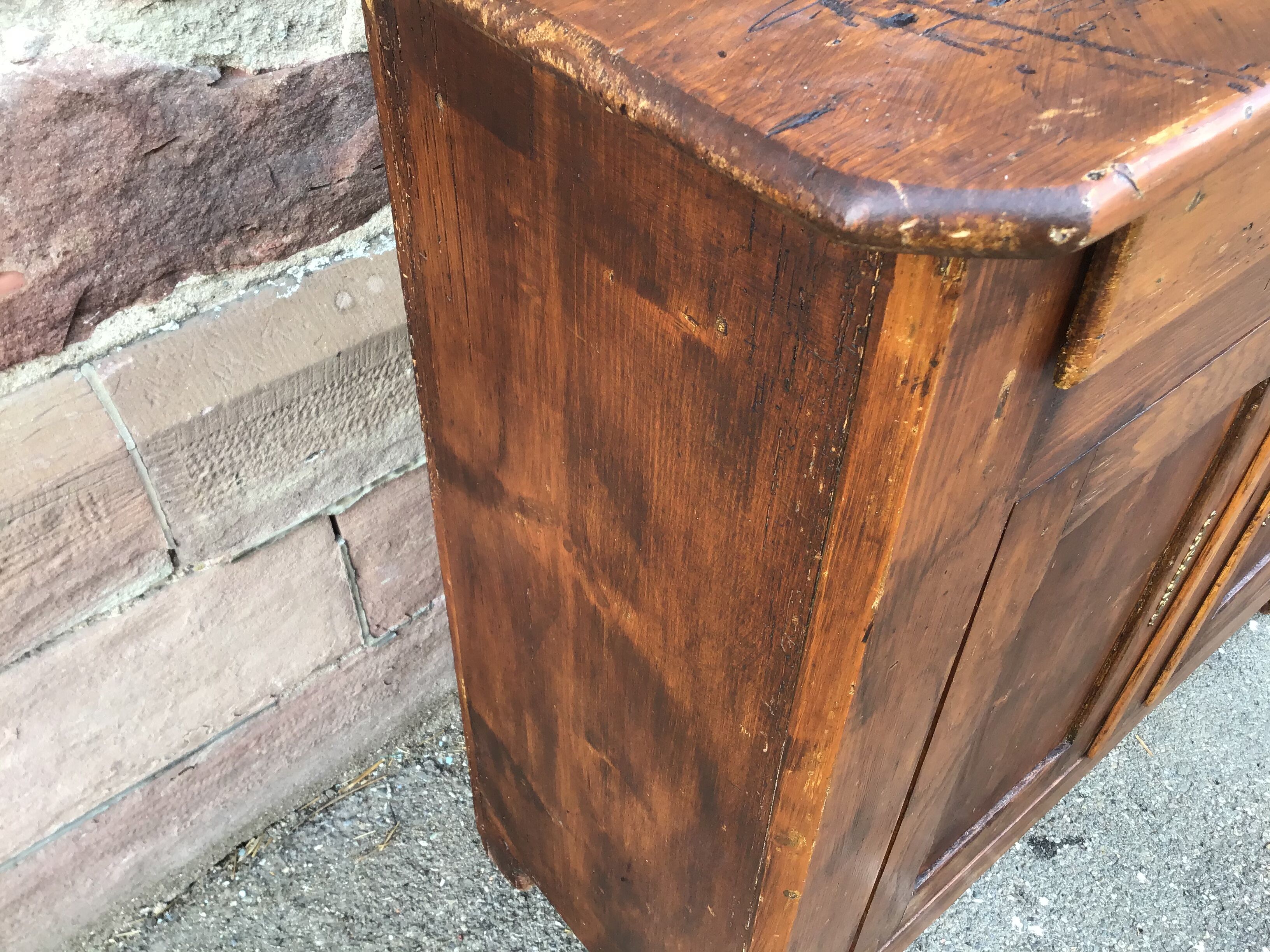 Rustic vintage fir stockings buffet