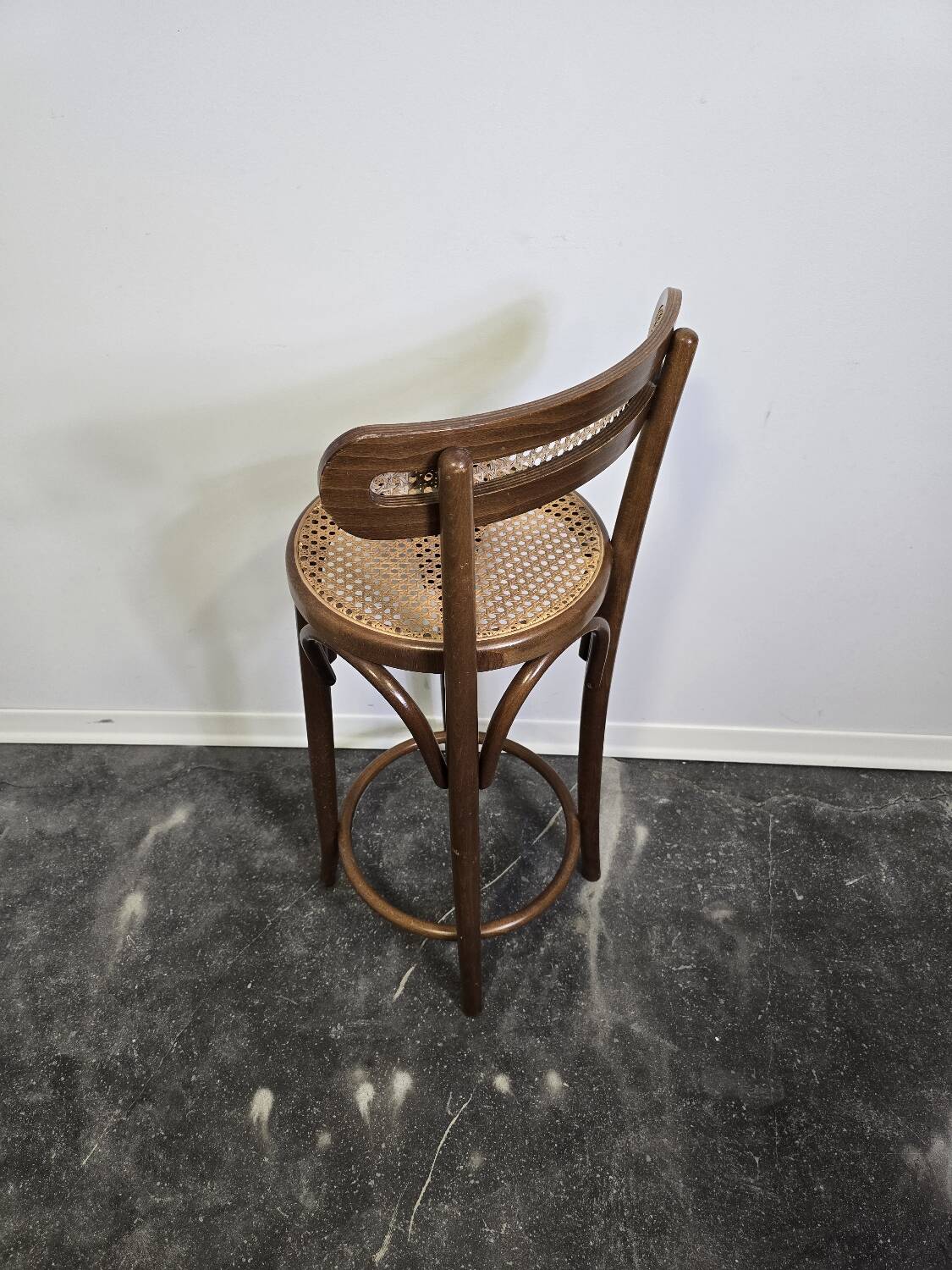 Bentwood Bar Stool with Cane Seat & Back