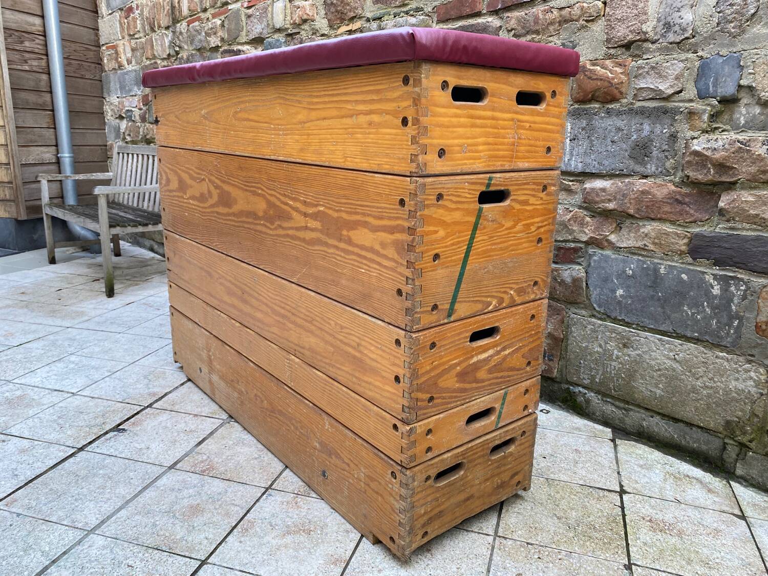 Old gymnastics plinth