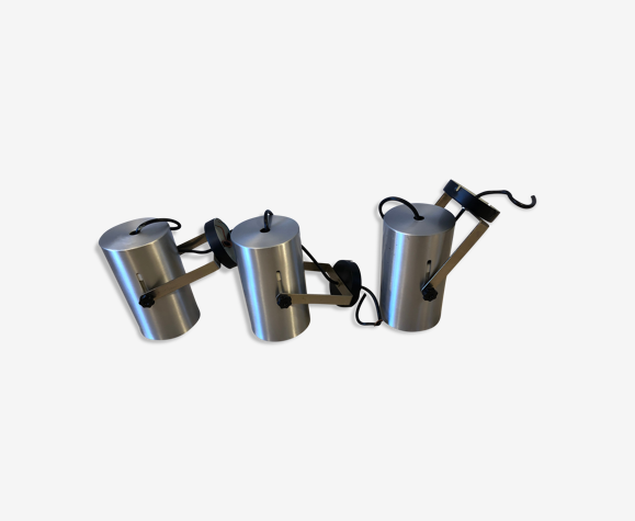 Set de 3 appliques aluminium 1970