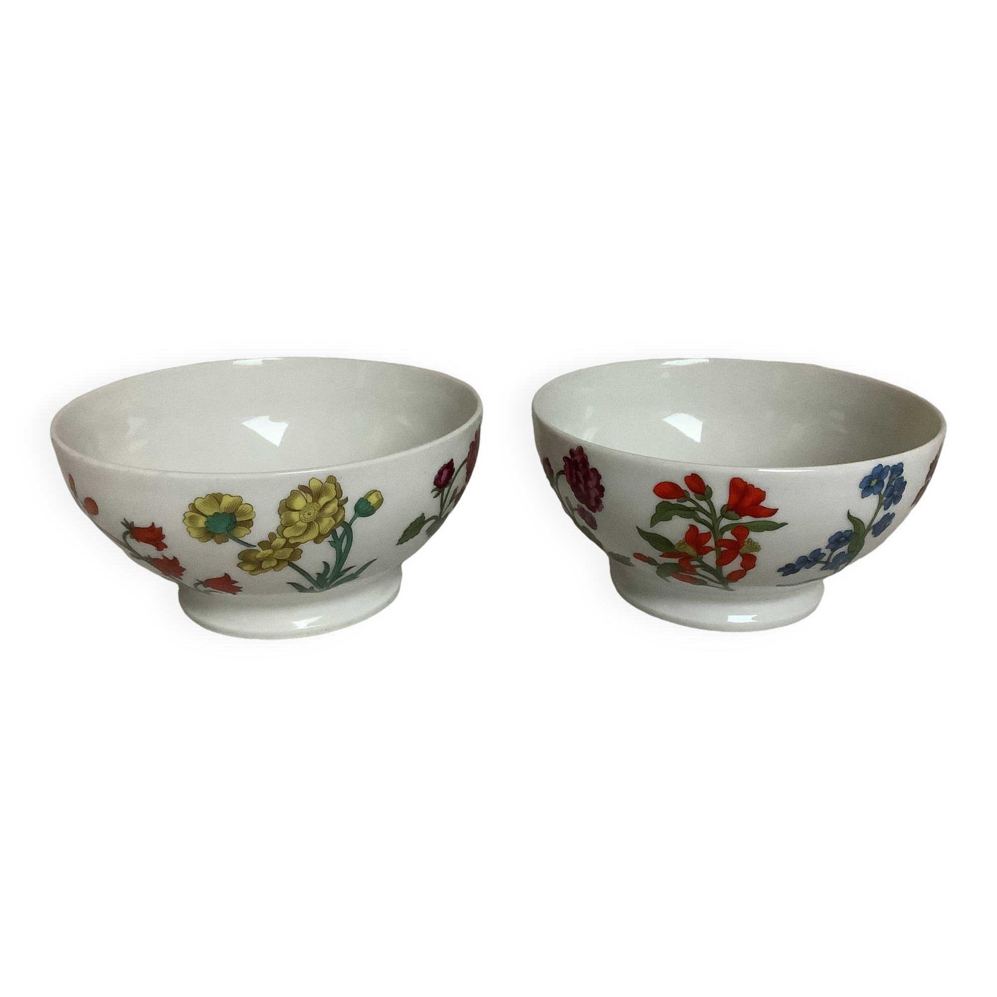 Duo de bols fleurs porcelaine de Paris
