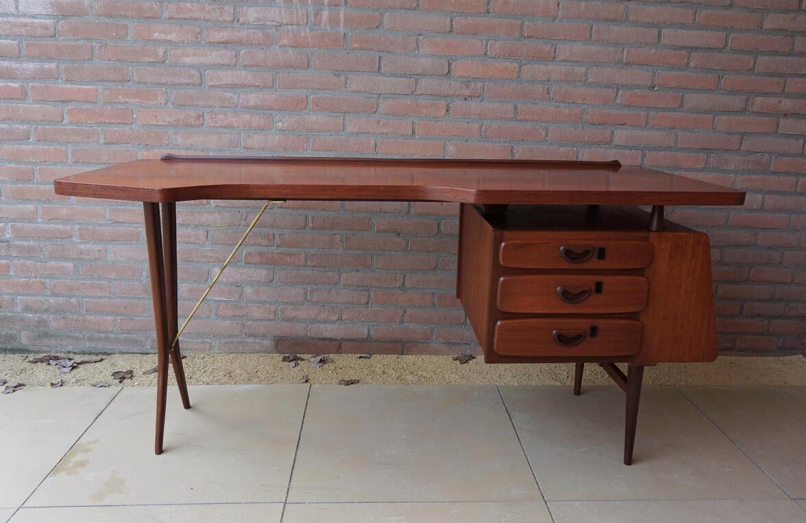 Mid-Century Dutch Modern Writing Desk by Louis Van Teeffelen for Wébé, 1950s
