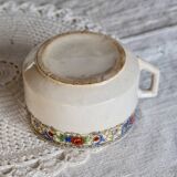 Antique chocolate cup in ivory earthenware - Polychrome frieze decoration