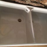 Enamelled stoneware double sink 40