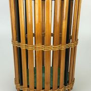60s 70s umbrella stand umbrella holder wood metal Mid Century Design 60s