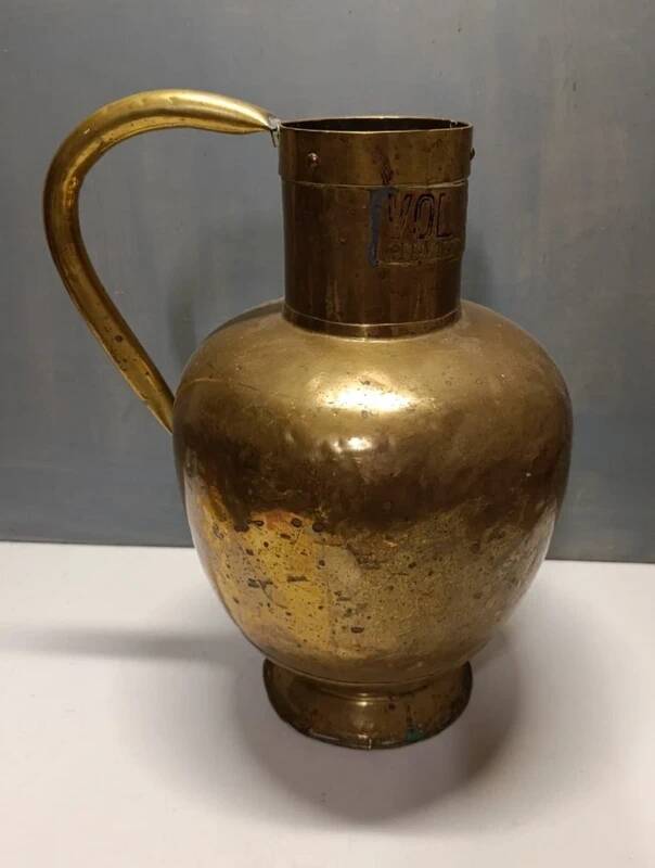 Brass handled jar - Antique Dutch craftsmanship - beautiful inscriptions
