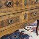 Transitional jump commode in walnut with marble top - 1950s