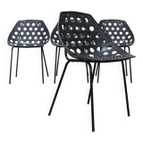 Set of 4 chairs model "Coquillage" by Pierre Guariche for Meurop