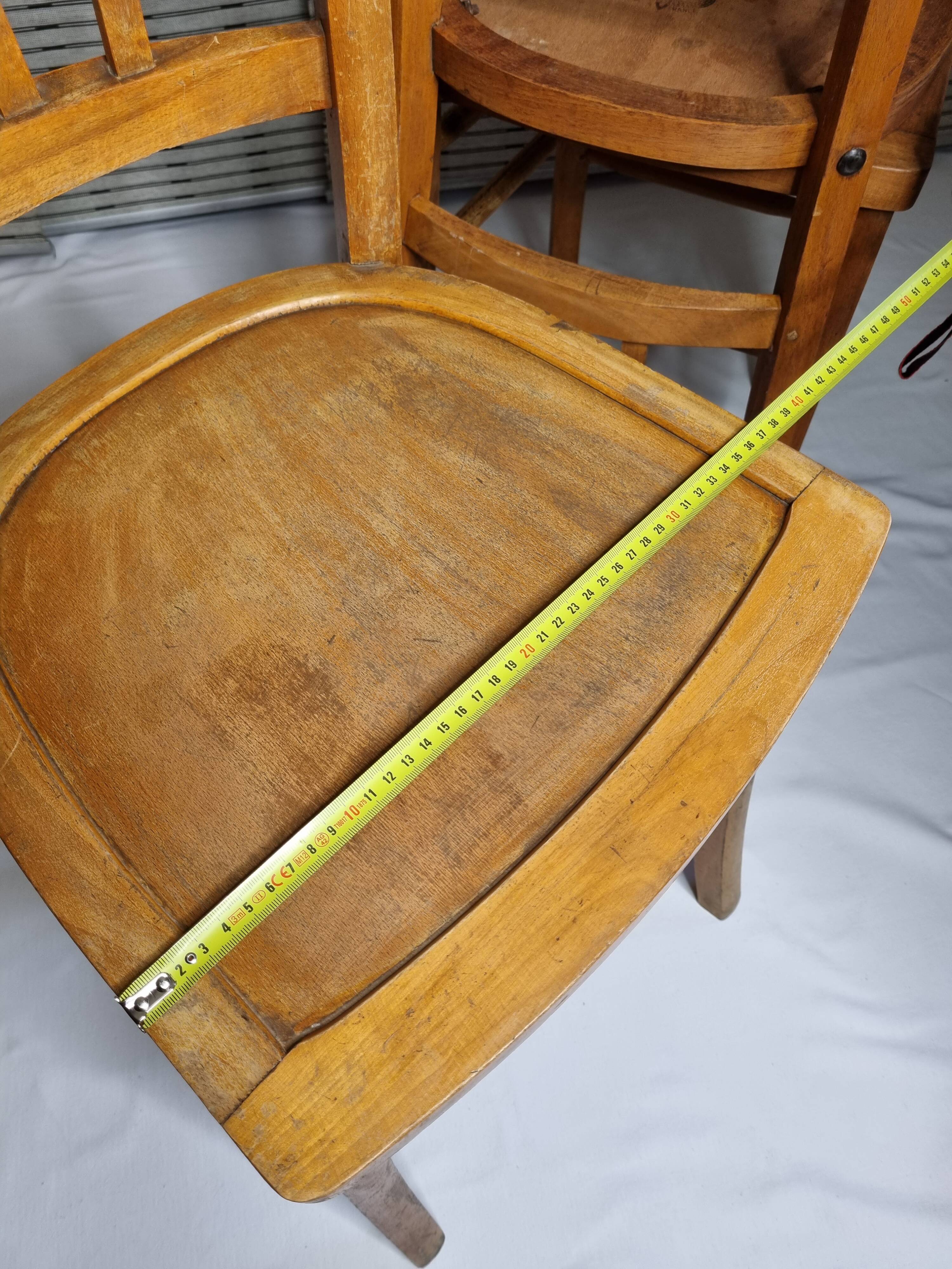 Ensemble de trois chaises bistrot vintage "Luterma", années 40/50
