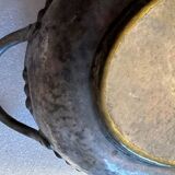 Art-Deco Bread Basket in hammered copper, Turtle shape