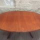 Table à manger scandinave en teck ovale avec rallonge centrale