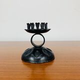 Vintage wrought iron brutalist candle holder