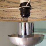 Lamp in chrome and brushed aluminum and porcelain year 70