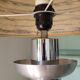Lamp in chrome and brushed aluminum and porcelain year 70