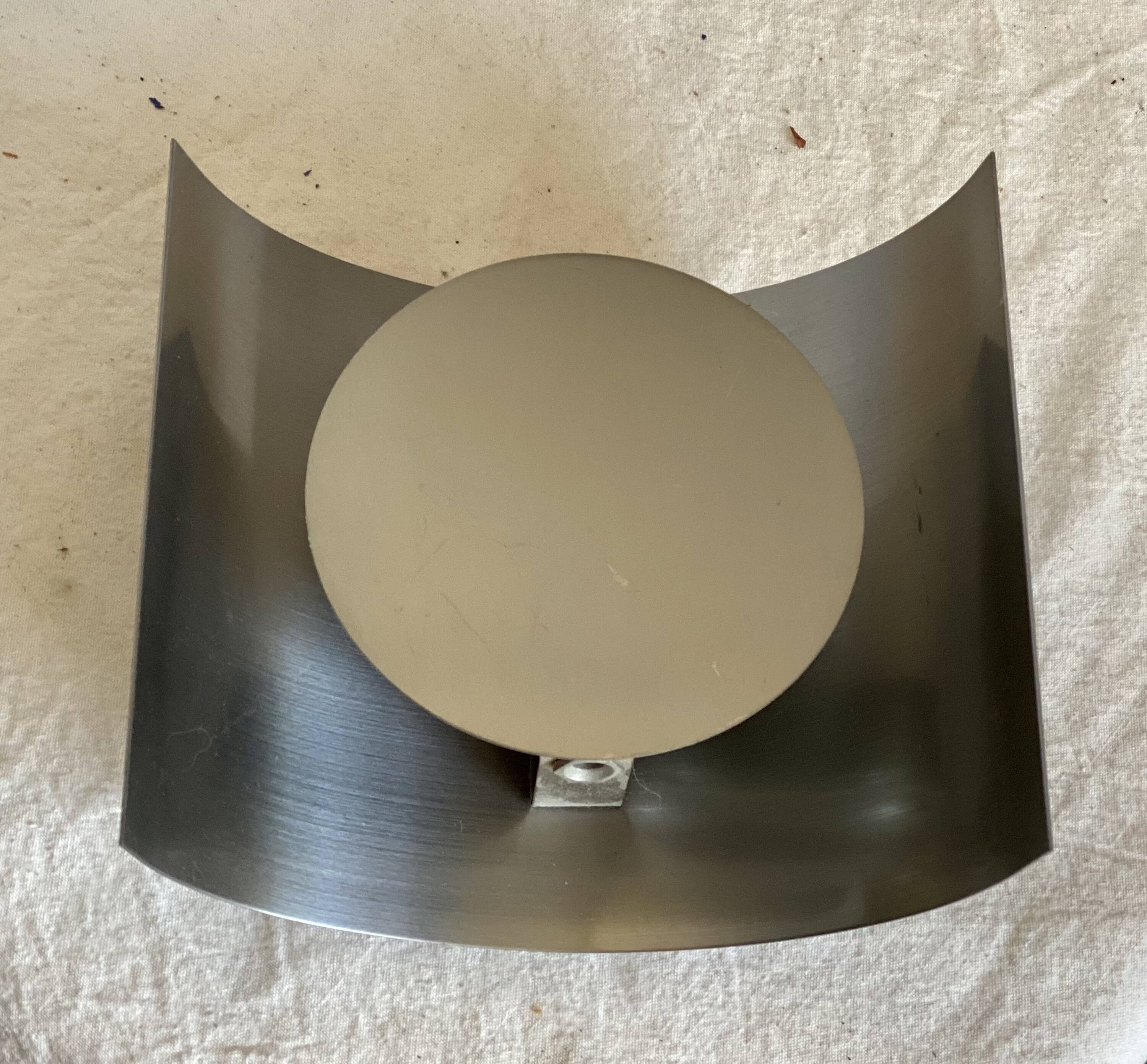 Vintage 1970s space age chrome wall lamp