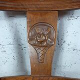 Art Deco wood and straw armchair