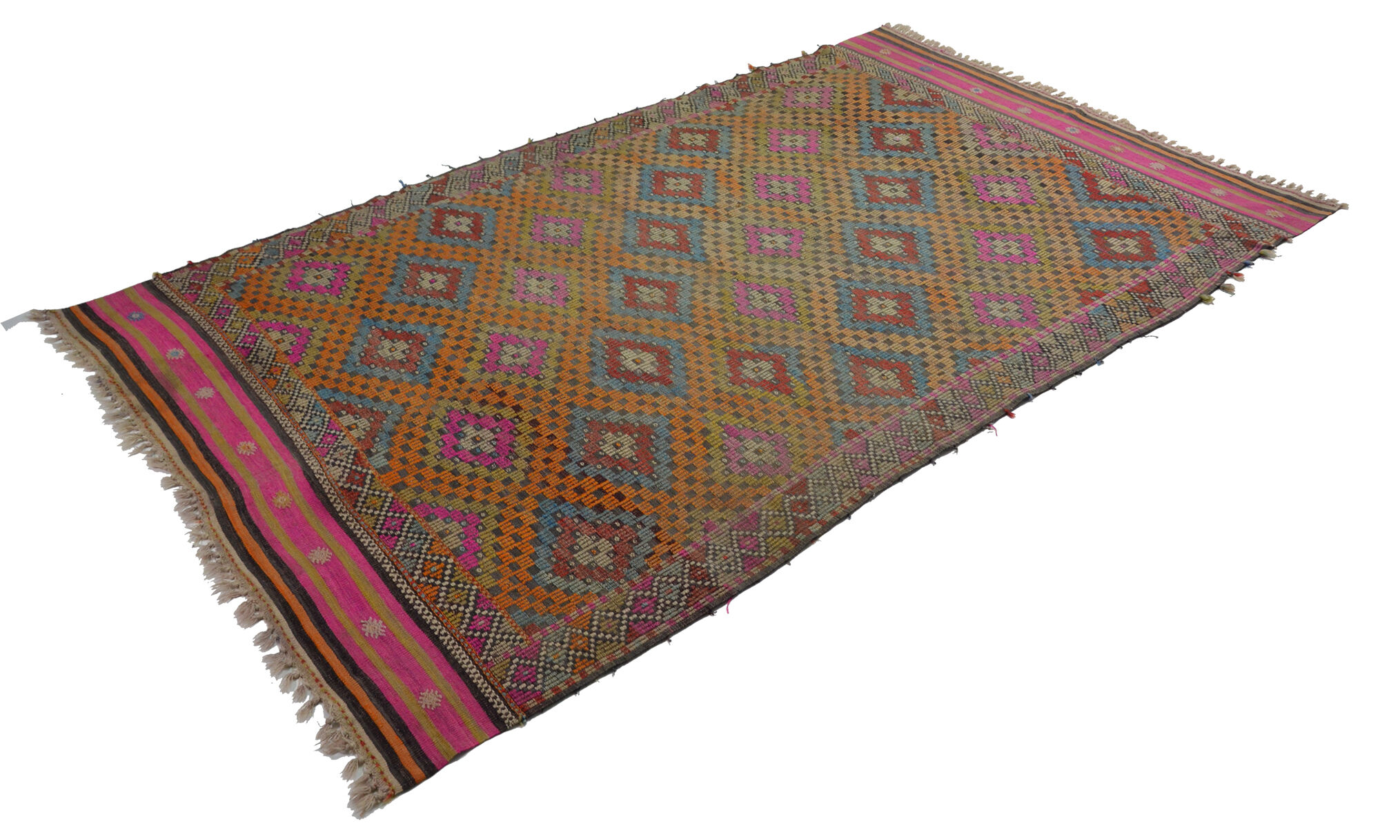 Vintage Turkish Oushak Kilim Rug 190x312 cm Handmade Wool