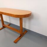 Oval table / vintage pine console from the 60s 70s