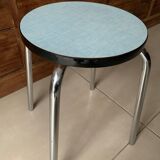 Stool blue round formica