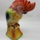 Large Cockatoo Saint-Clément France Hand-Painted Ceramic Tropical Bird