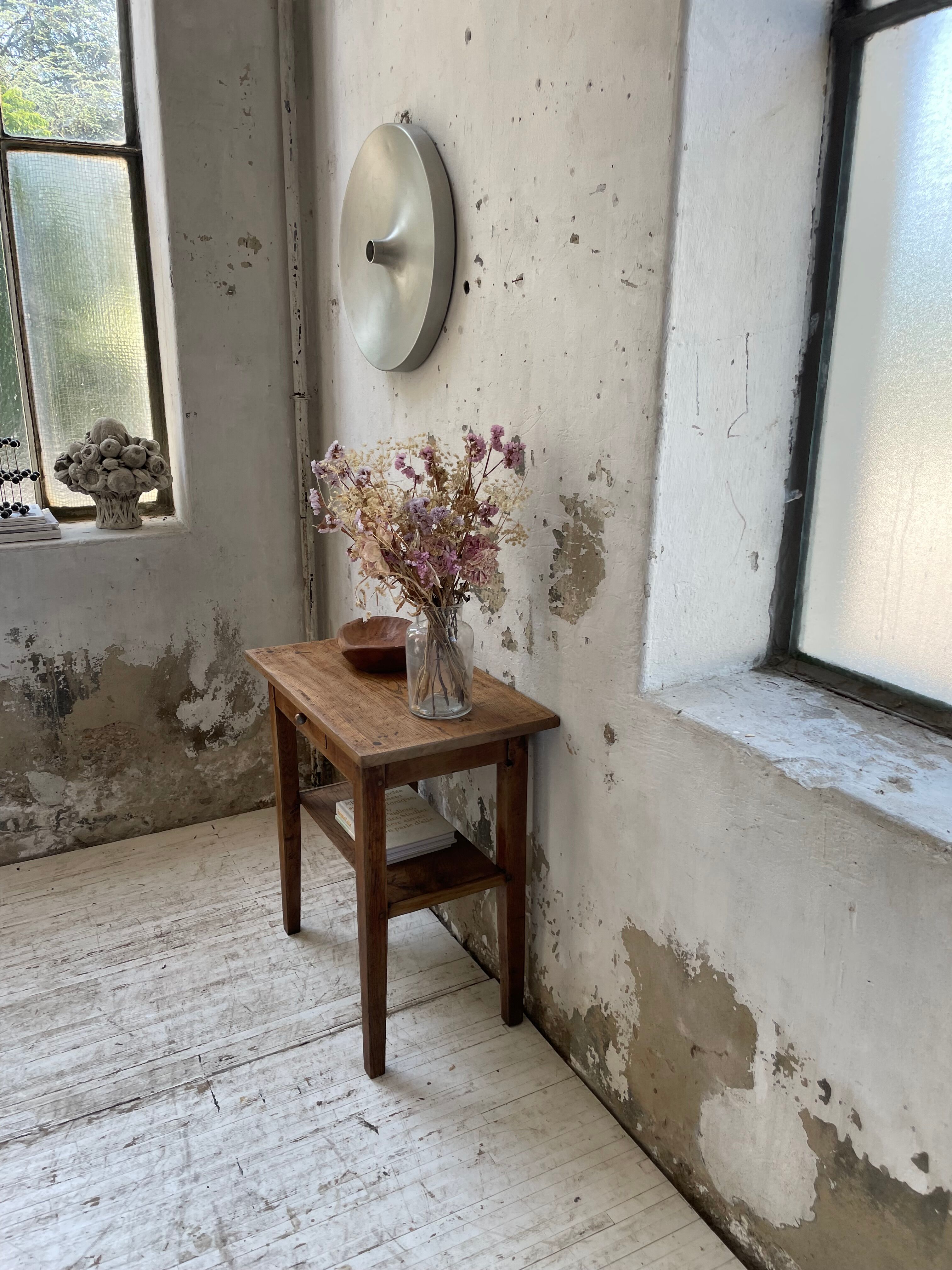 Oak console side table