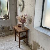 Oak console side table