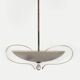 Brass and Curved Glass Ceiling Light from ESC Zukov, 1940s