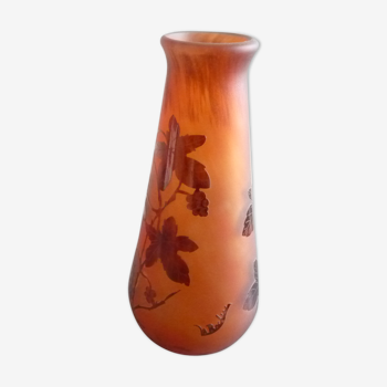 Vase La ROCHERE in glass paste and crystal theme vines