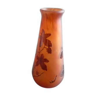 Vase la Rochere en pâte de verre et crystal thème les vignes