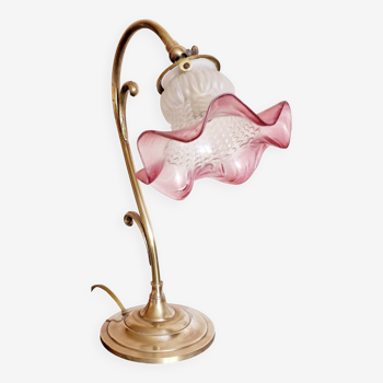 Pink tulip brass lamp