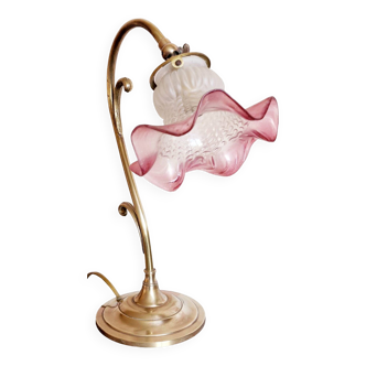 Pink tulip brass lamp