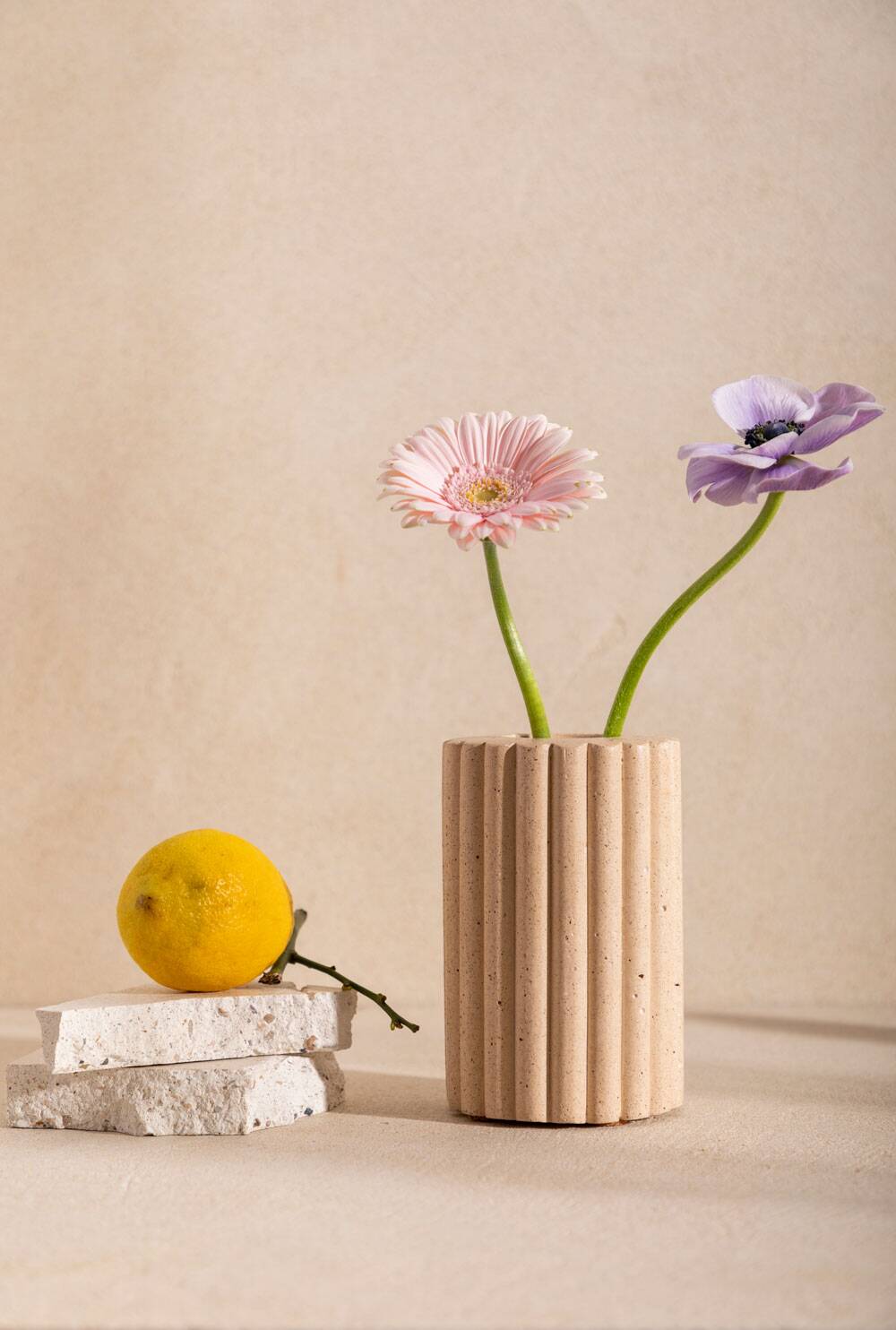 Vase Gabriel en béton beige